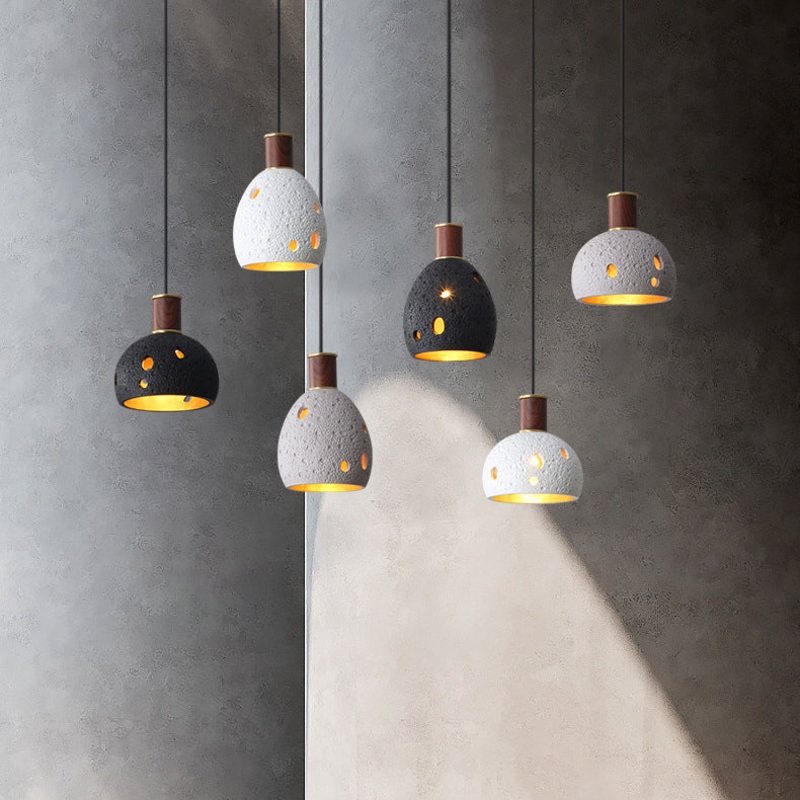 Nordic Vintage Resin Dome Brass 1-Light Pendant Light