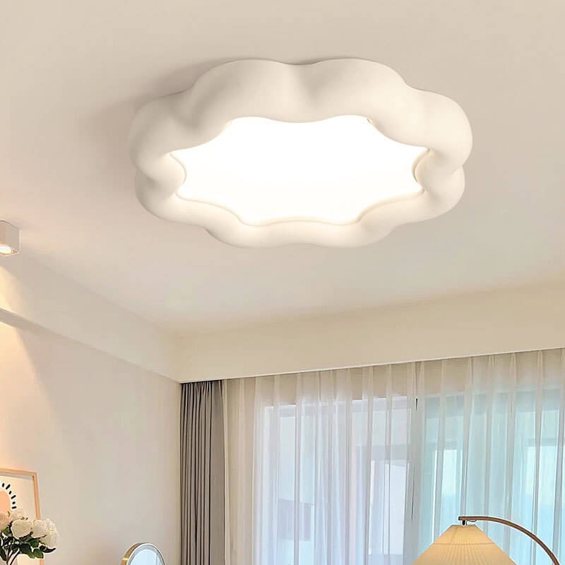 Modern Macaron Cloud Shape Resin LED Flush Mount Ceiling Light