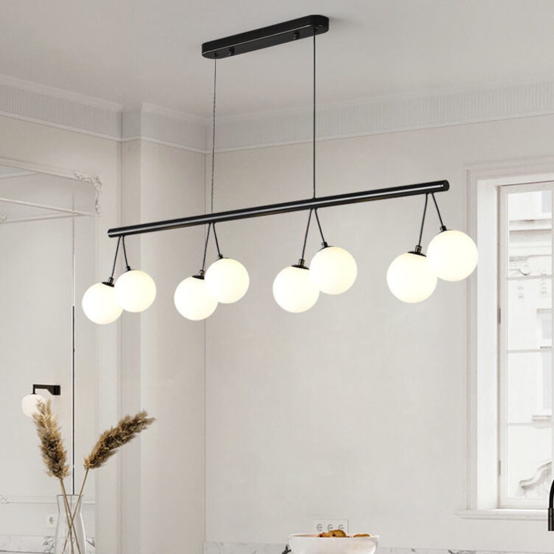 Nordic Modern Cherry Shape Iron Straight Row 8/10/14-Light Island Light Chandelier