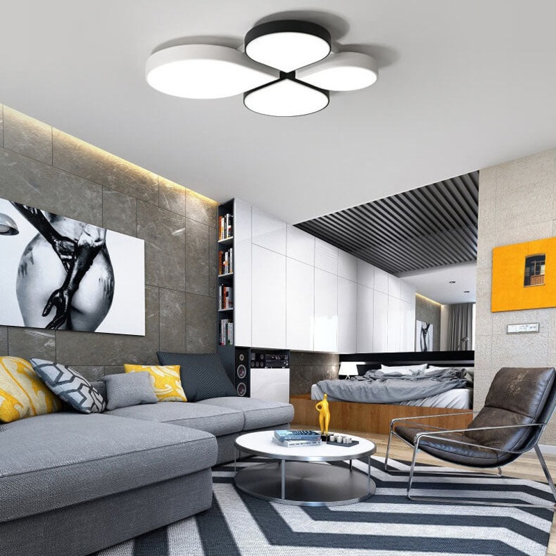 Modern Minimalist Four Leaf Clover Acrylic LED Flush Mount Ceiling Light