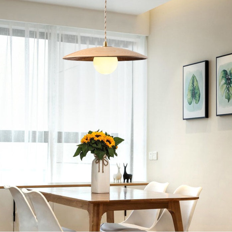 Modern Minimalist Log Long Line Circular 1-Light Pendant Light