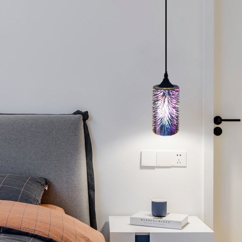 Contemporary Creative Cylinder Iron Glass 1/3-Light Pendant Light For Living Room