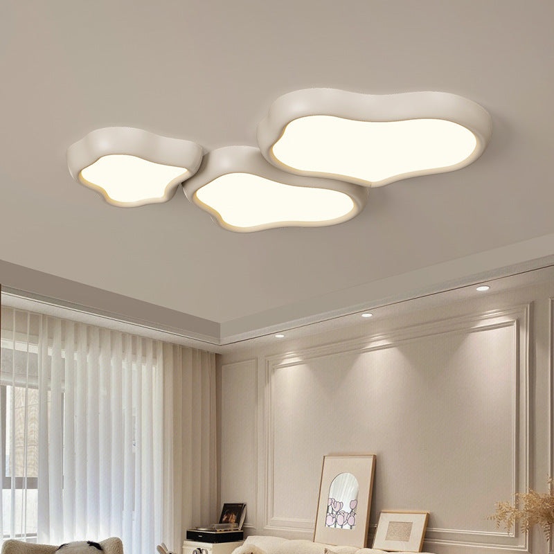 Contemporary Nordic Iron Resin Acrylic Cloud Round Square LED Flush Mount Ceiling Light For Living Room