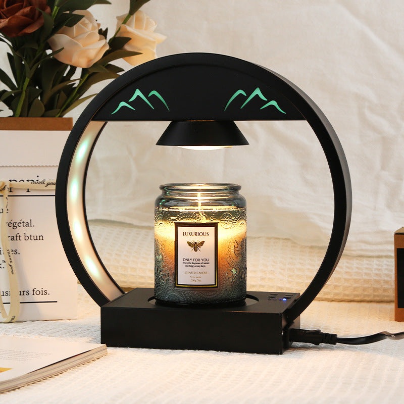 Contemporary Simplicity Round Tempered Glass Base Aluminum Lampshade 1 - Light Melting Wax Table Lamp For Bedroom