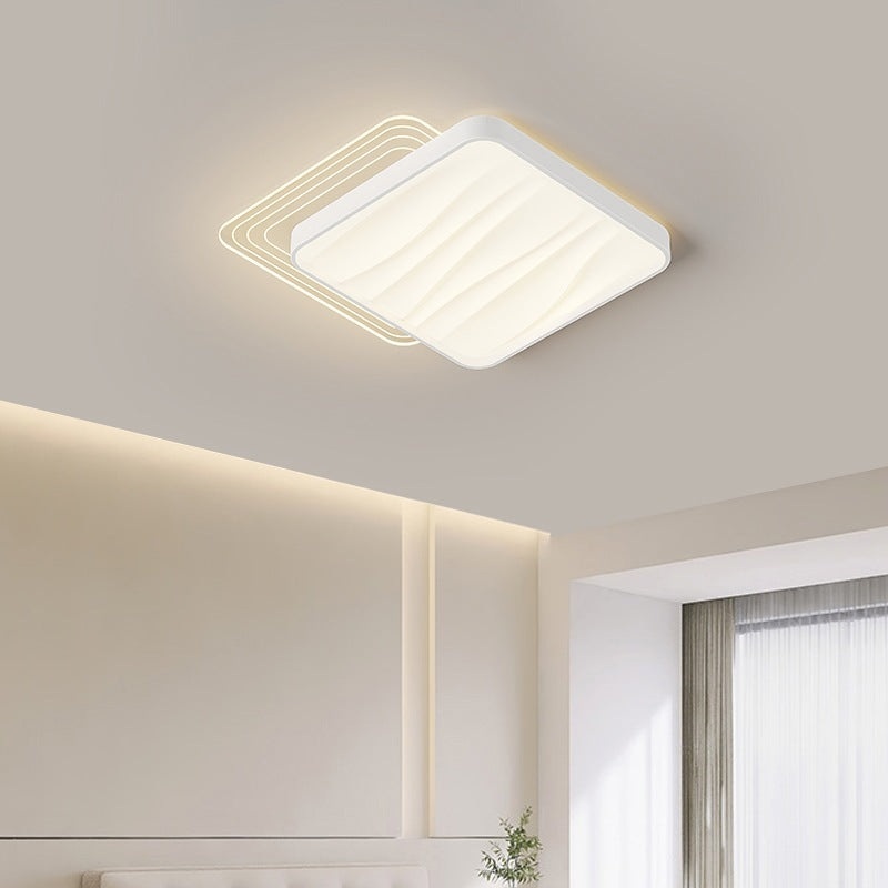 Modern Minimalist Rectangle Square Round Triangle Acrylic Iron LED Flush Mount Ceiling Light For Living Room