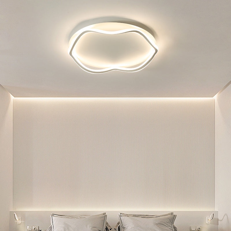 Modern Minimalist Wave Round Silicone Iron Aluminum LED Flush Mount Ceiling Light For Living Room