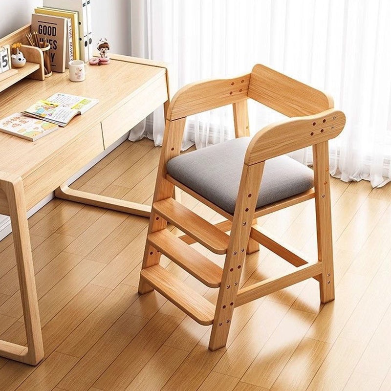 Modern Simplicity Kids Triple Square Fabric Rubberwood Dining Chair Backrest For Dining Room
