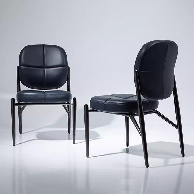 Modern Luxury Square Microfiber Leather Metal Sponge Backrest For Dining Room
