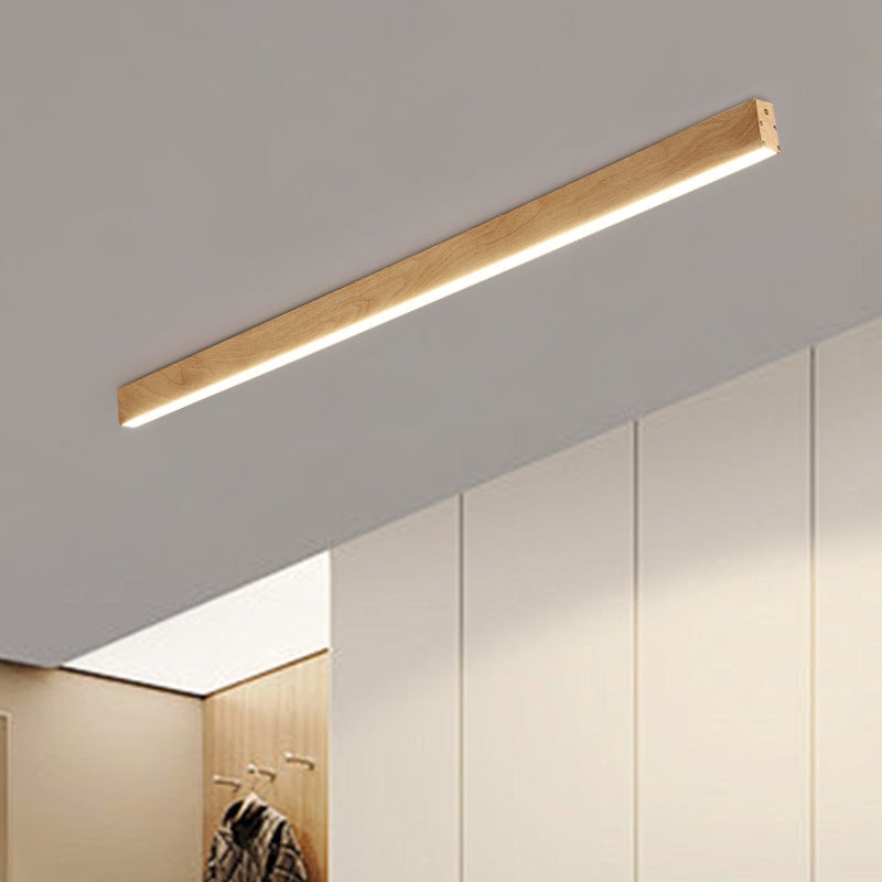 Modern Minimalist Aluminum Acrylic Long Strip LED Flush Mount Ceiling Light For Hallway