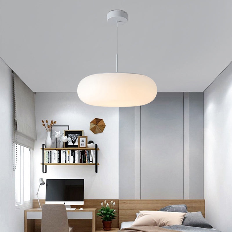 Modern Minimalist Iron & PE Apple Shape Round LED Pendant Light For Bedroom & Living Room