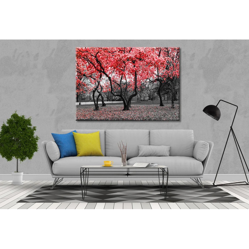 Red Trees Artistic Nature 90x60cm Print 100% Australian Made