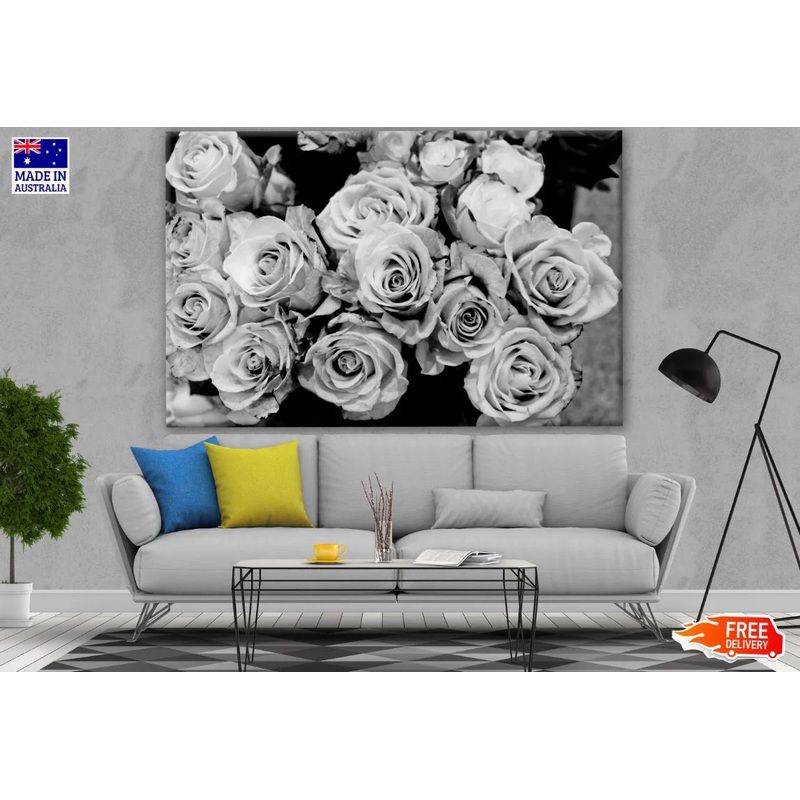 Rose Flowers B&W Photograph 90x60cm Print 100% Australian Made