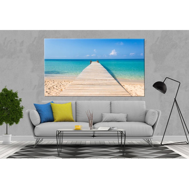 Stunning beach long pier 90x60cm Print 100% Australian Made