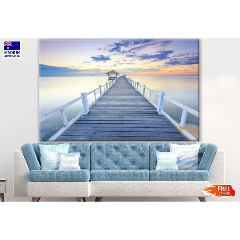 Wooden Pier Over Stunning Lake Photograph 90x60cm Print 100% Australian Made