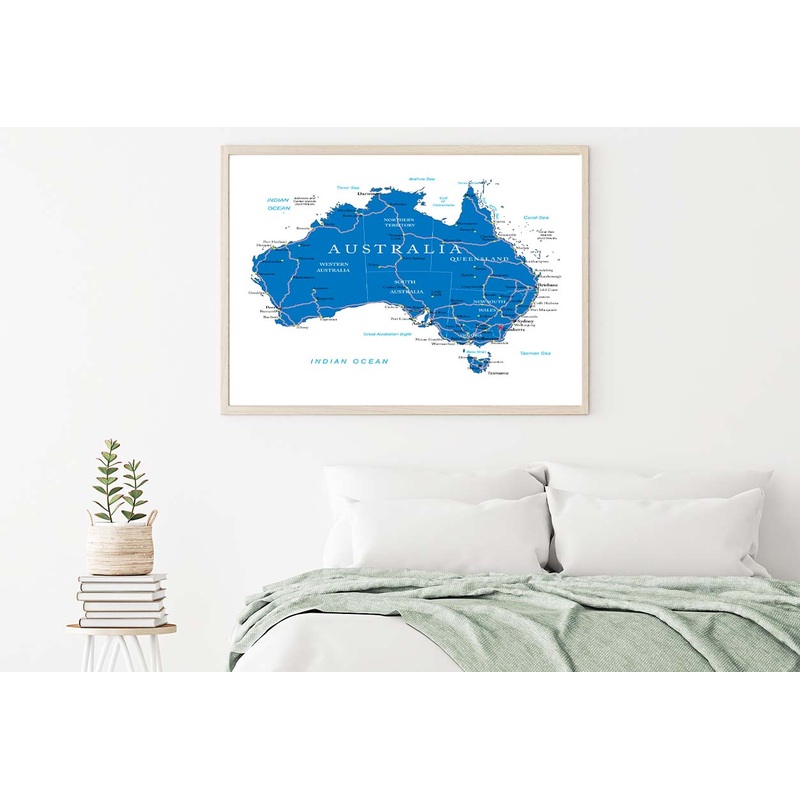Australia Road Map Home Decor Premium Quality Poster Print Choose Your Sizes