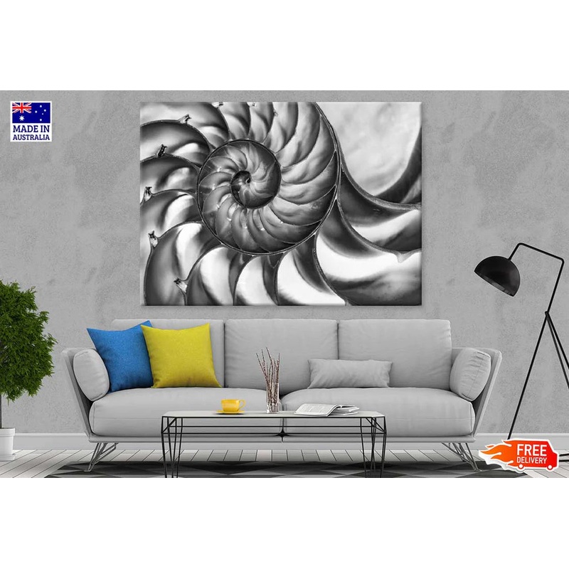 B&W Pattern Spiral Abstract Design 90x60cm Print 100% Australian Made