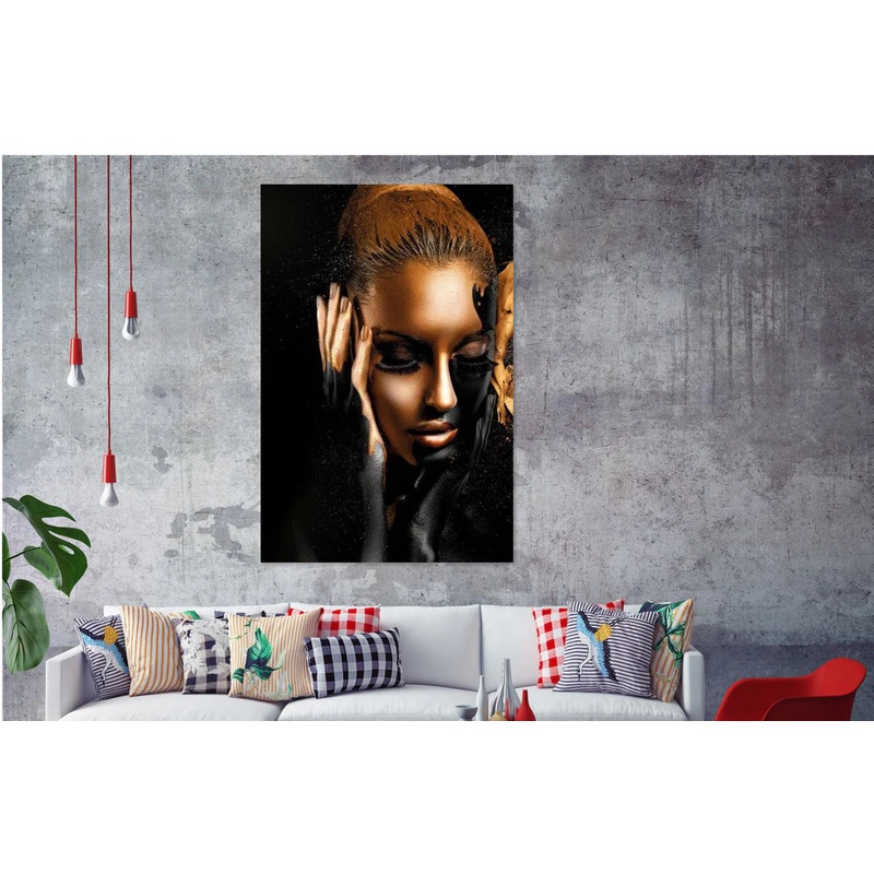Beautiful Lady in Black Headdress 60x90cm Print 100% Australian Made