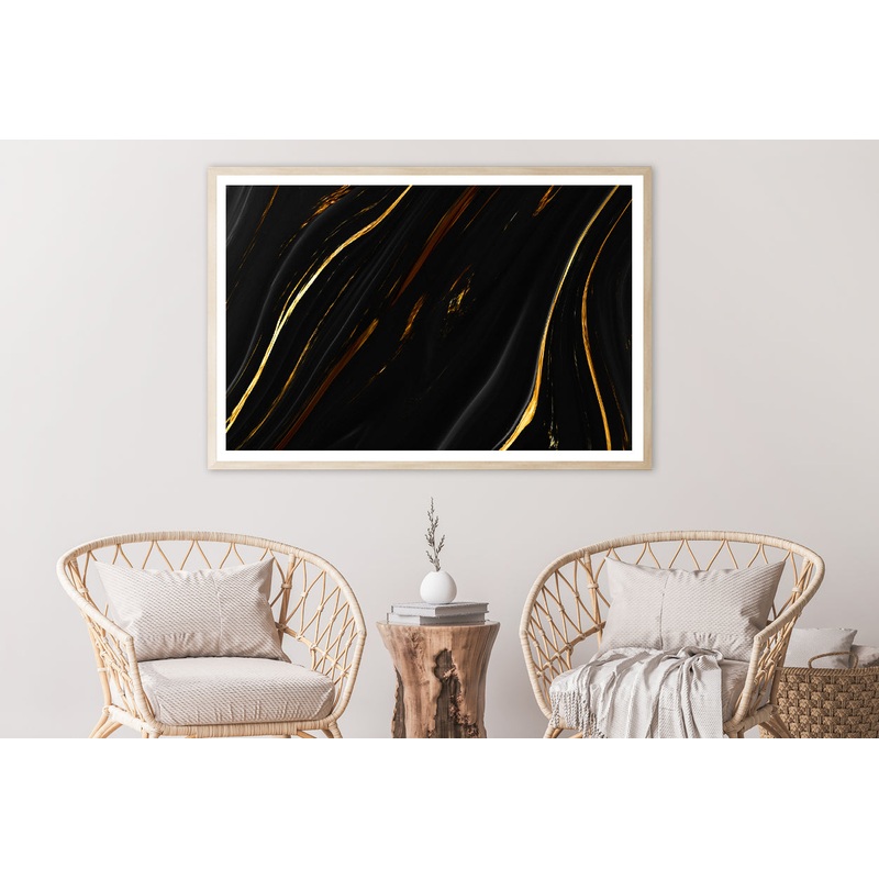 Black And Gold Modern Luxury Art Home Decor Premium Quality Poster Print Choose Your Sizes