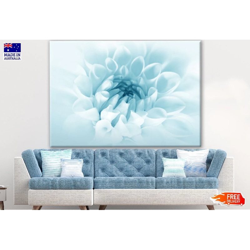 Blue & White Floral Design 90x60cm Print 100% Australian Made