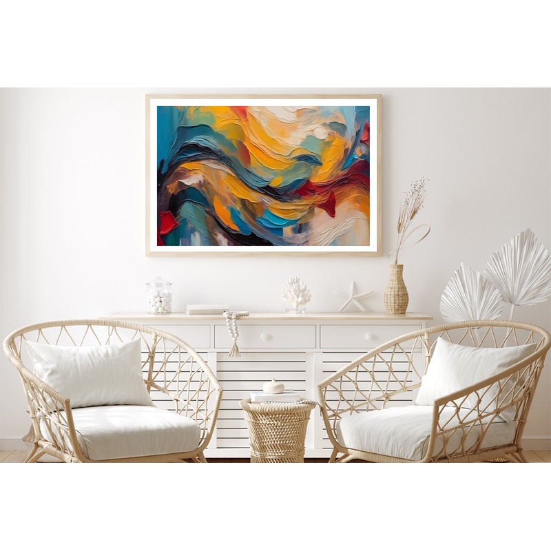 Blue White Yellow Modern Wall Art Home Decor Premium Quality Poster Print Choose Your Sizes