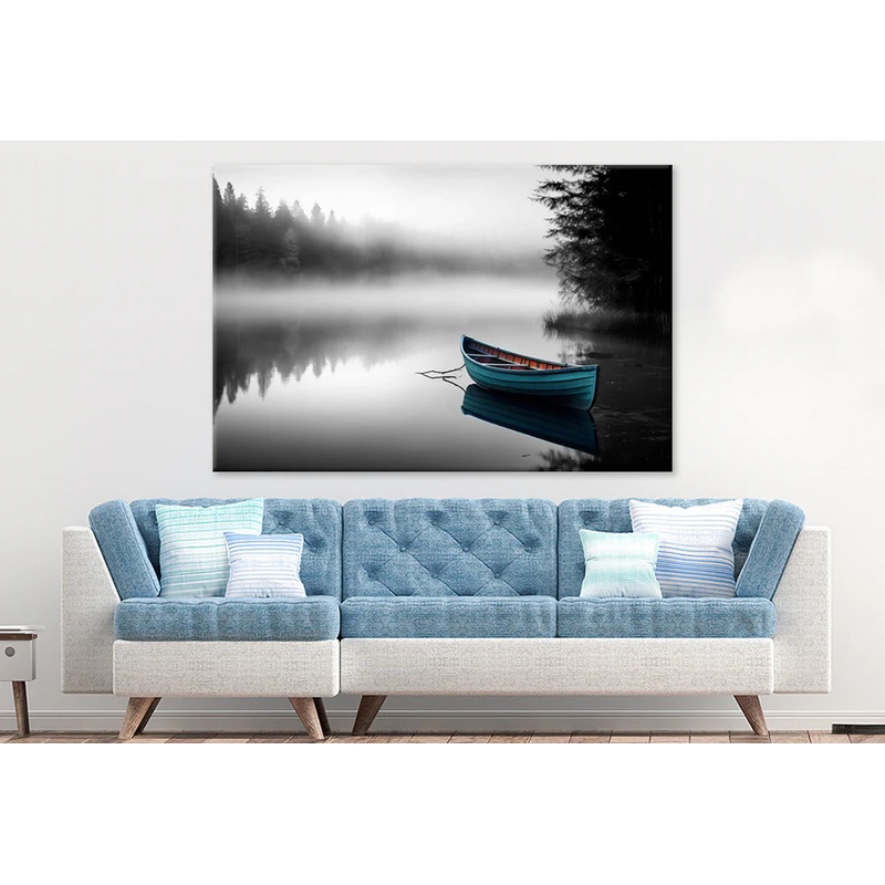 Boat in a Pristine Lake Stunning 90x60cm Print 100% Australian Made