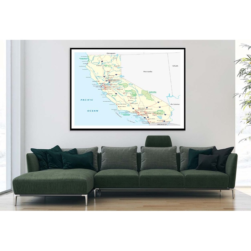 California Map Home Decor Premium Quality Poster Print Choose Your Sizes