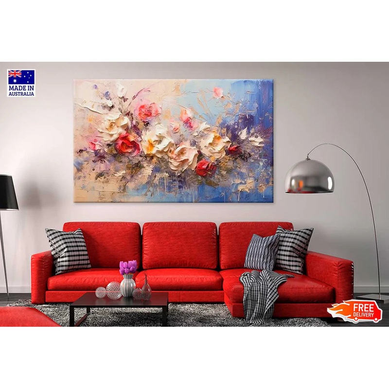 Colorful Floral Abstract Painting 90x60cm Print 100% Australian Made