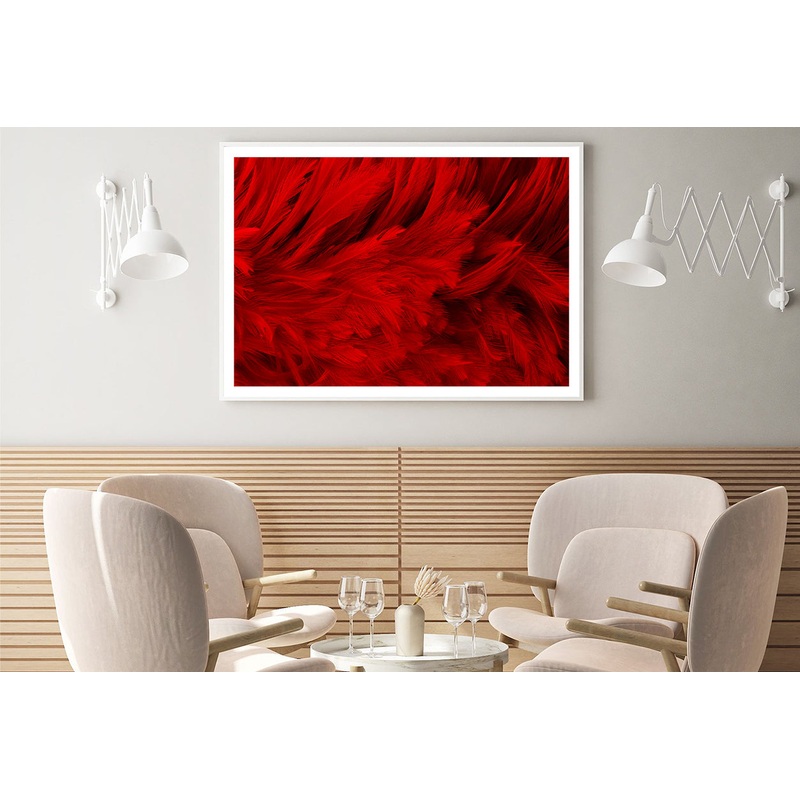 Dark Red Feathers in Close-Up Home Decor Premium Quality Poster Print Choose Your Sizes