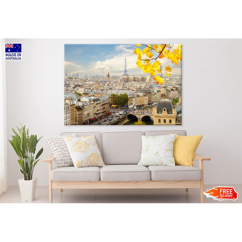 Evening skyline of Paris France 90x60cm Print 100% Australian Made