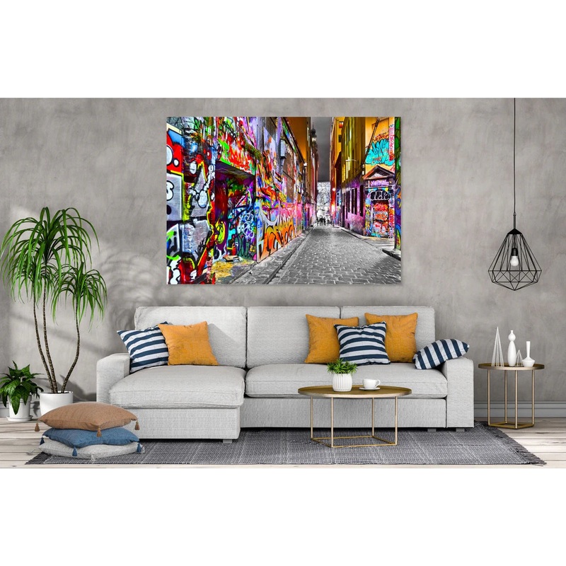 Graffiti Melbourne City Skyline 90x60cm Print 100% Australian Made