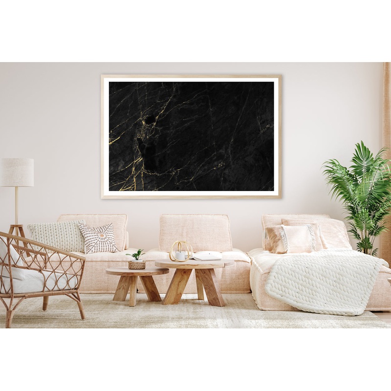 Luxury Black and Gold Marble Art Home Decor Premium Quality Poster Print Choose Your Sizes
