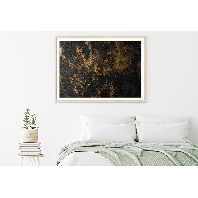 Luxury Textured Black & Gold Art Home Decor Premium Quality Poster Print Choose Your Sizes