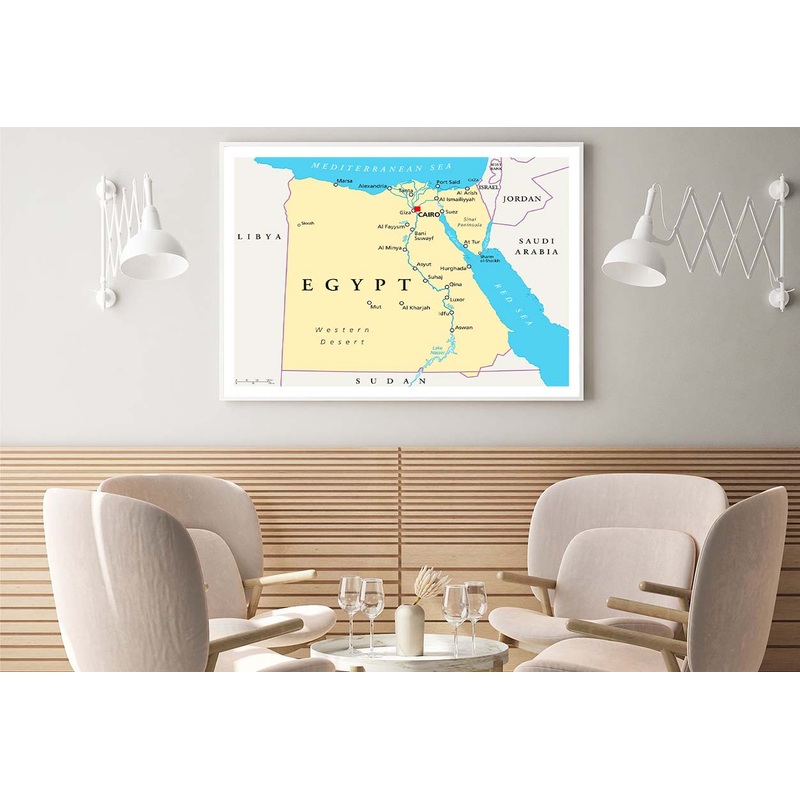 Map of Egypt Home Decor Premium Quality Poster Print Choose Your Sizes