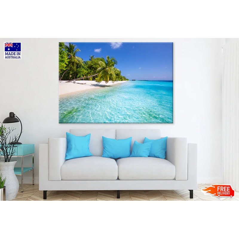 Palm Trees & Sea Sky View Photograph 90x60cm Print 100% Australian Made
