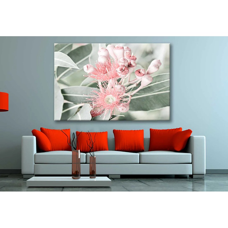 Pink Gum Flower Closeup Faded 90x60cm Print 100% Australian Made