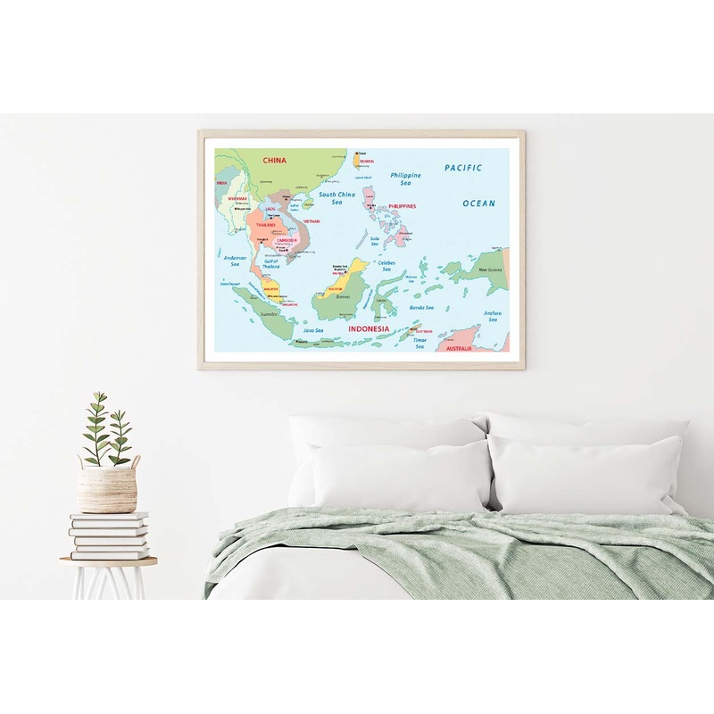 Southeast Asia Map Home Decor Premium Quality Poster Print Choose Your Sizes
