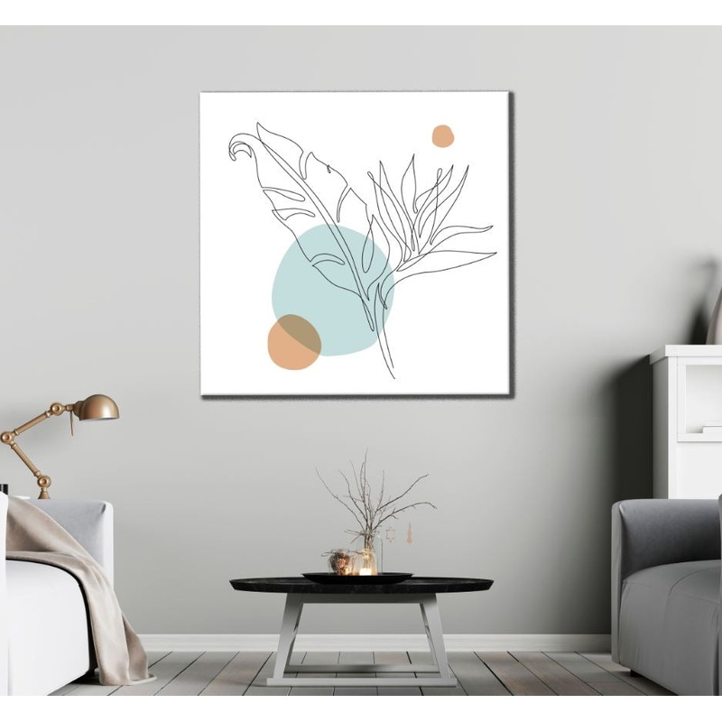 Square Canvas Leaves Line Art Design High Quality Print 100% Australian Made