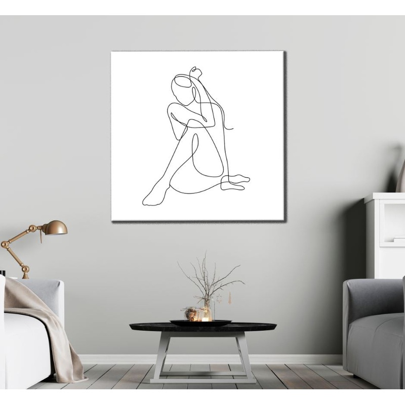 Square Canvas Woman Line Art Design High Quality Print 100% Australian Made
