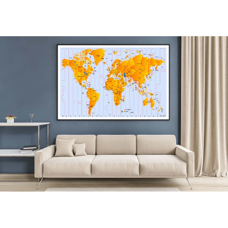 Time Zone Map Home Decor Premium Quality Poster Print Choose Your Sizes