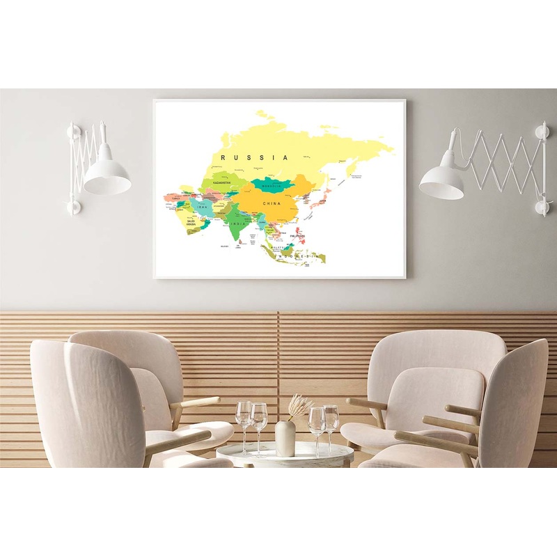 Asia Map Highly Detailed Home Decor Premium Quality Poster Print Choose Your Sizes