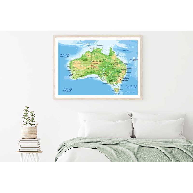 Australian Map Vector Home Decor Premium Quality Poster Print Choose Your Sizes