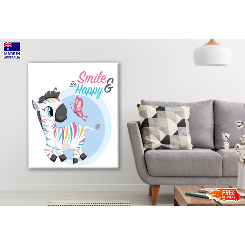 Colourful Zebra Art Print 100% Australian Made