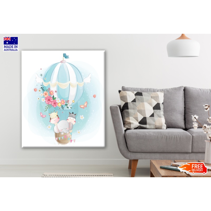 Elephant, Giraffe & Zebra Art Print 100% Australian Made