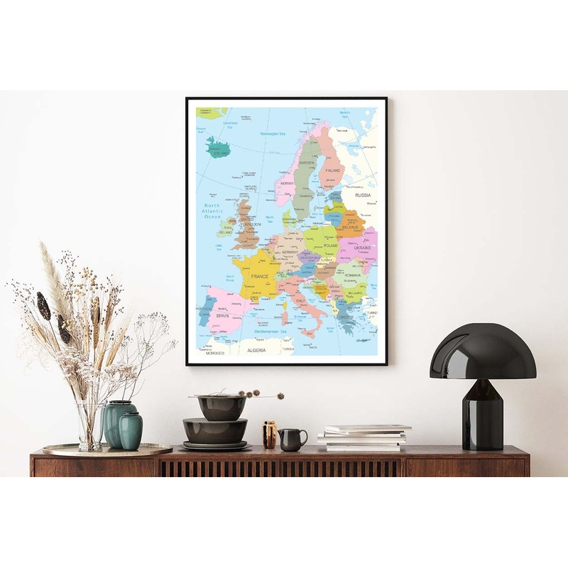 Europa Highly Detailed Map Home Decor Premium Quality Poster Print Choose Your Sizes