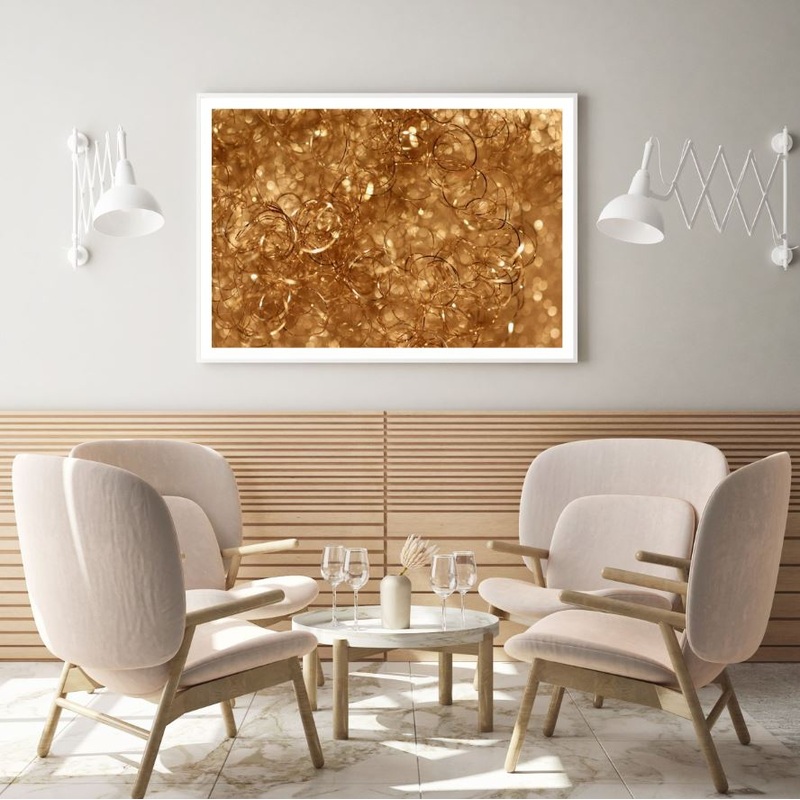 Golden Abstract Design Home Decor Premium Quality Poster Print Choose Your Sizes