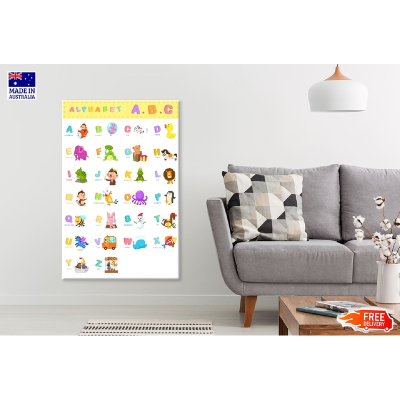 Illustration of Animal Alphabet Vector Art Print 100% Australian Made