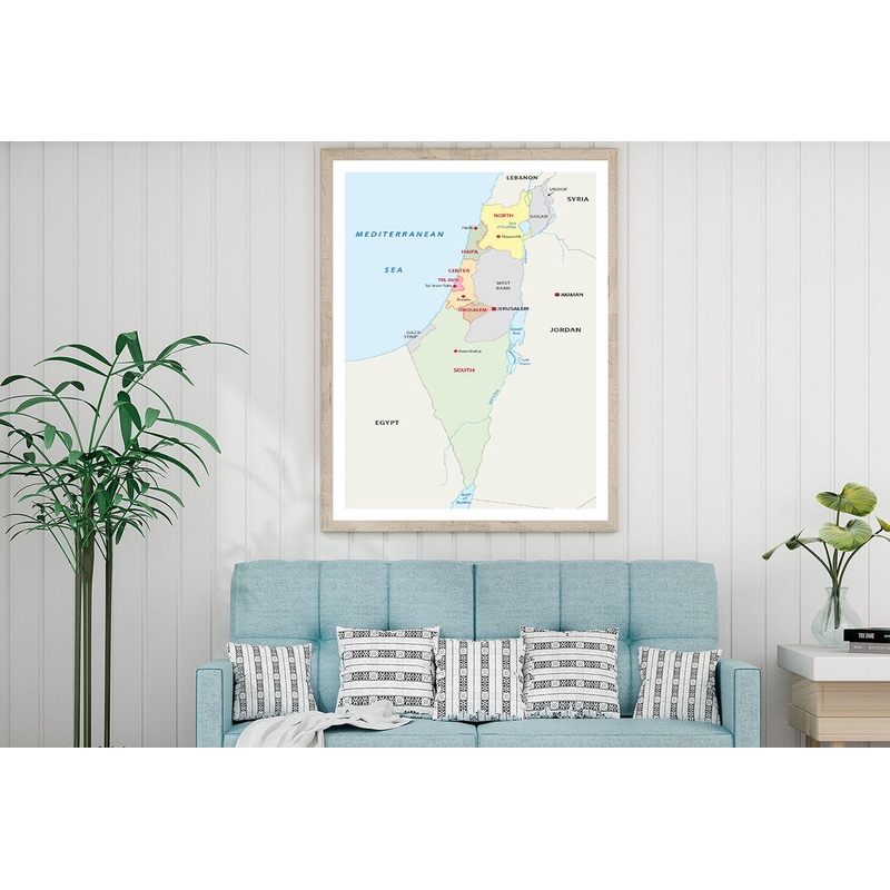 Israel Administrative Map Home Decor Premium Quality Poster Print Choose Your Sizes