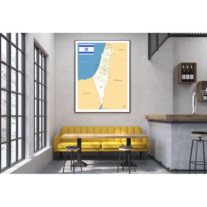 Israel Detailed Map Home Decor Premium Quality Poster Print Choose Your Sizes