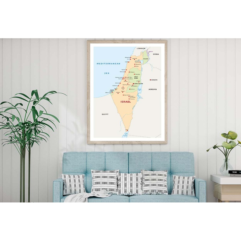 Israel Map Home Decor Premium Quality Poster Print Choose Your Sizes