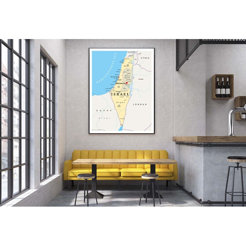 Israel Political Map with Capital Jerusalem Home Decor Premium Quality Poster Print Choose Your Sizes
